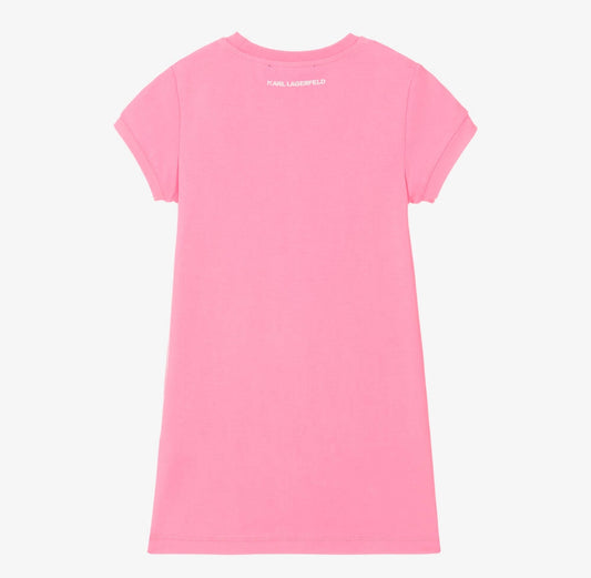 KARL LAGERFELD KIDS Girls Pink Karl Ikonik Cotton Dress
