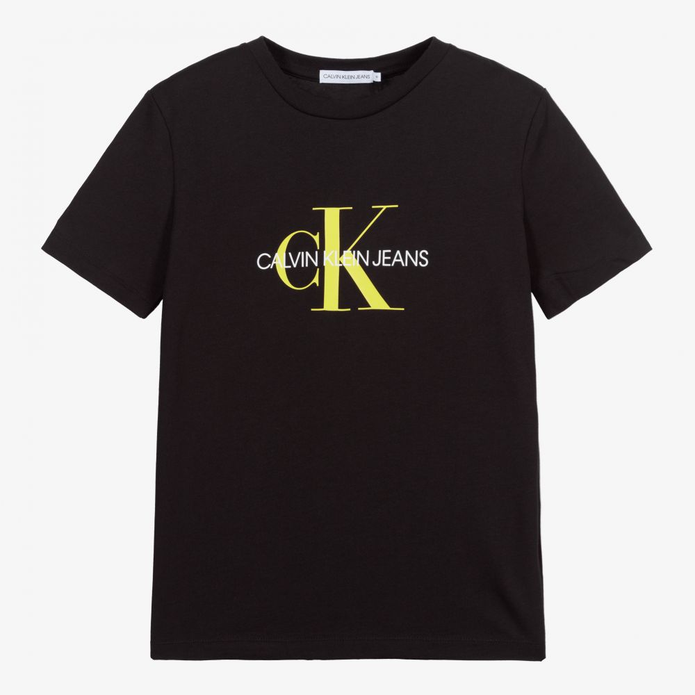 Calvin Klein Girls Yellow & Black T-shirt – The Petite Couture