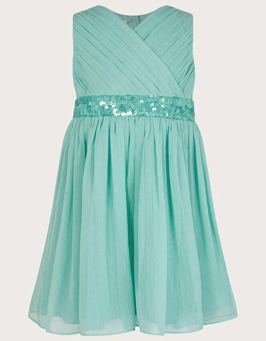 Monsoon Baby Wrap Dress Blue