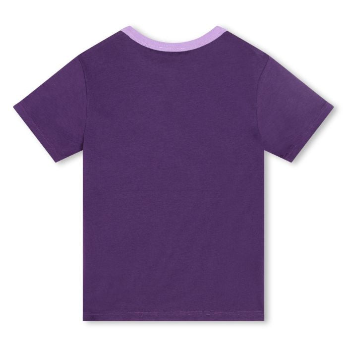 MARC JACOBS Girls Purple Cotton Sparkling Logo T-Shirt