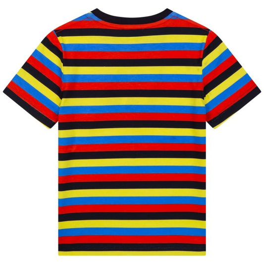 THE MARC JACOBS Boys Multi Coloured Striped Cotton Logo T-Shirt