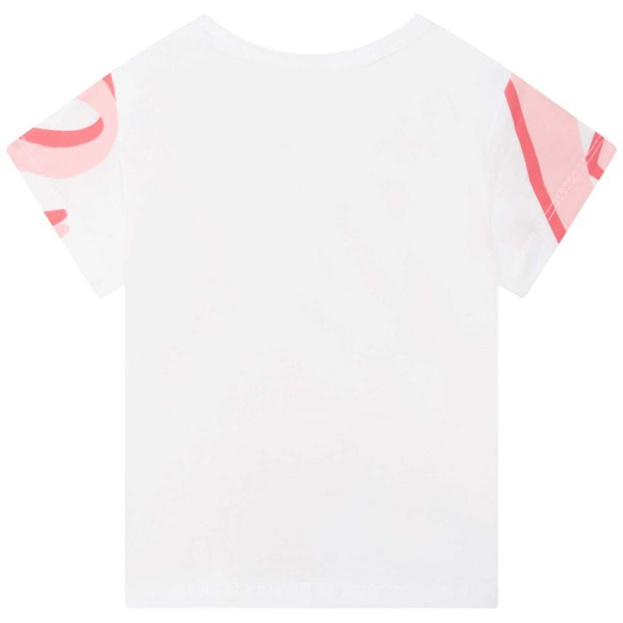 KENZO KIDS Girls White Cotton Giraffe & Tiger Logo T-Shirt