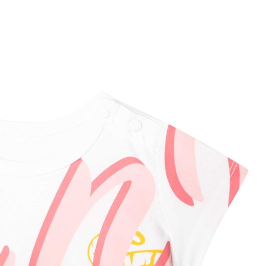 KENZO KIDS Girls White Cotton Giraffe & Tiger Logo T-Shirt