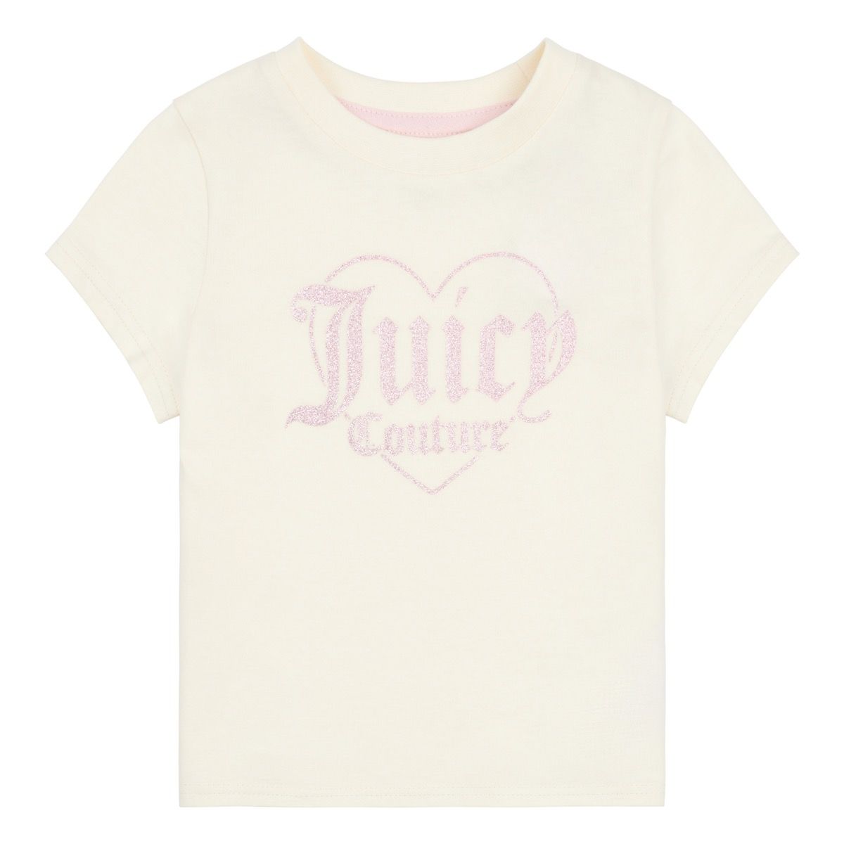 Juicy Couture Girls Cream T-Shirt With Pink Logo