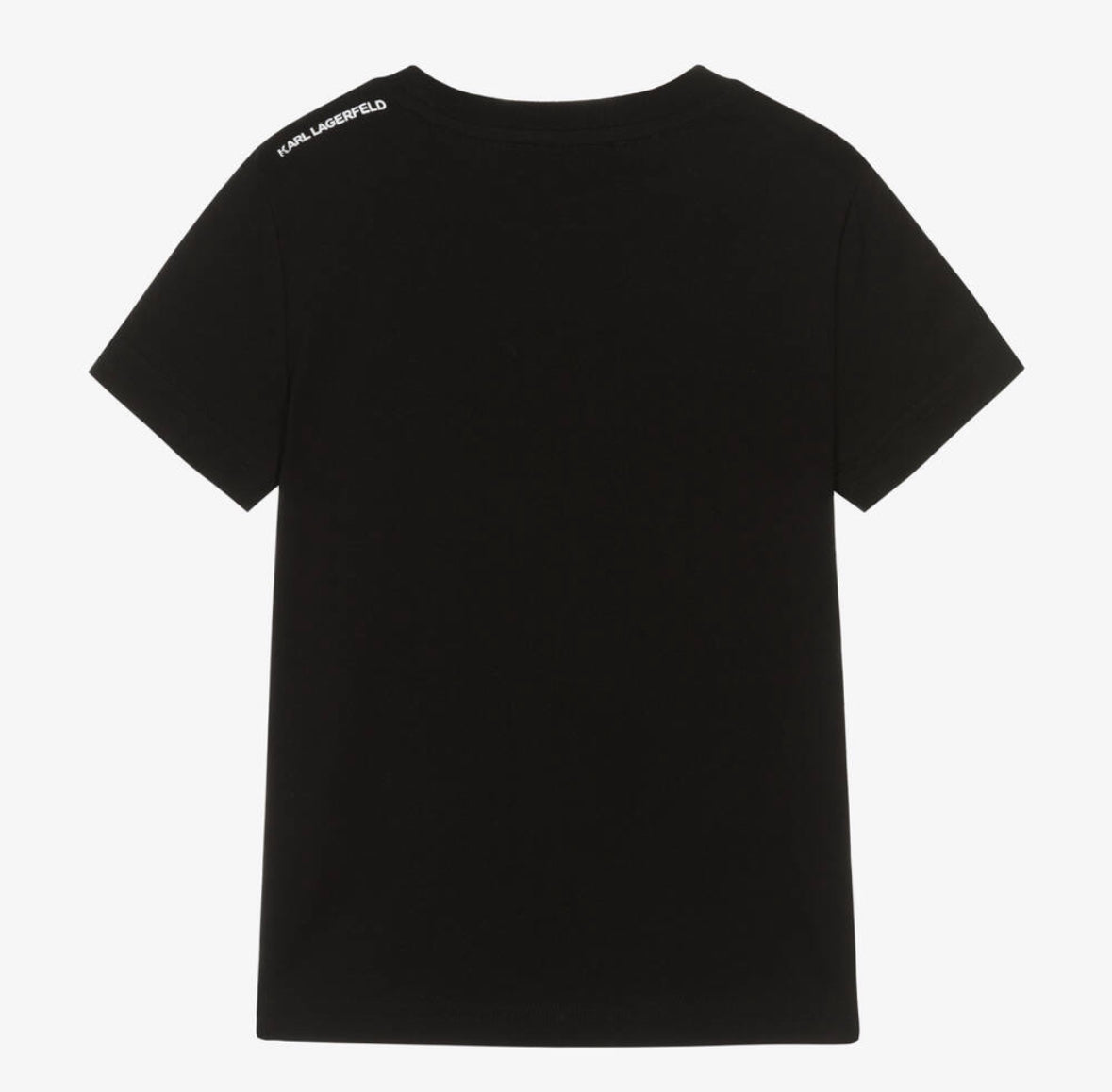 KARL LAGERFELD KIDS Boys Black Cotton Team Karl T-Shirt