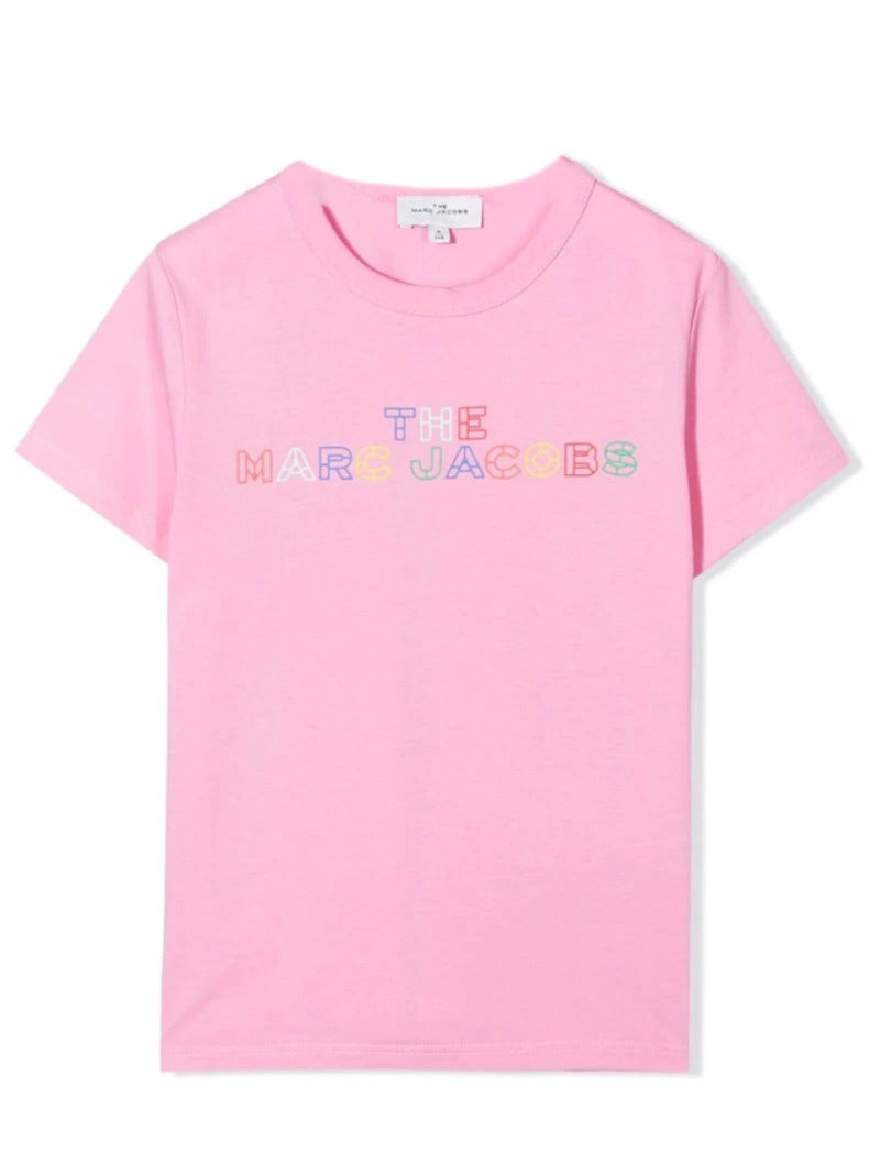 THE MARC JACOBS Pink Logo T Shirt Size