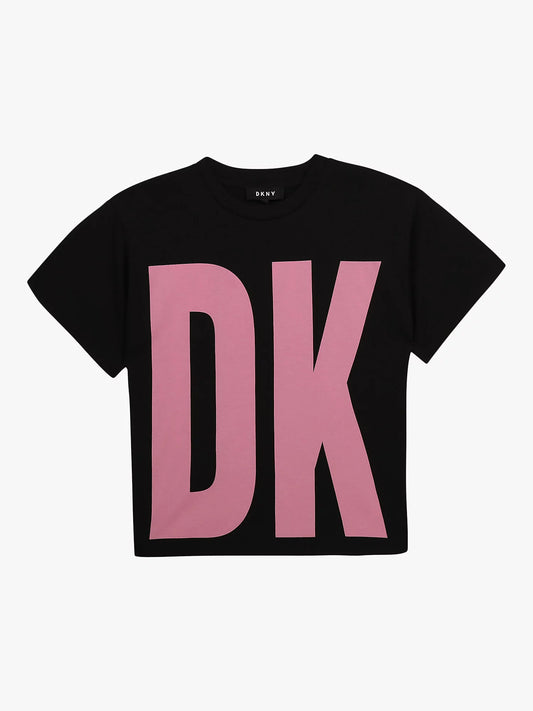 DKNY Black & Pink Logo T Shirt