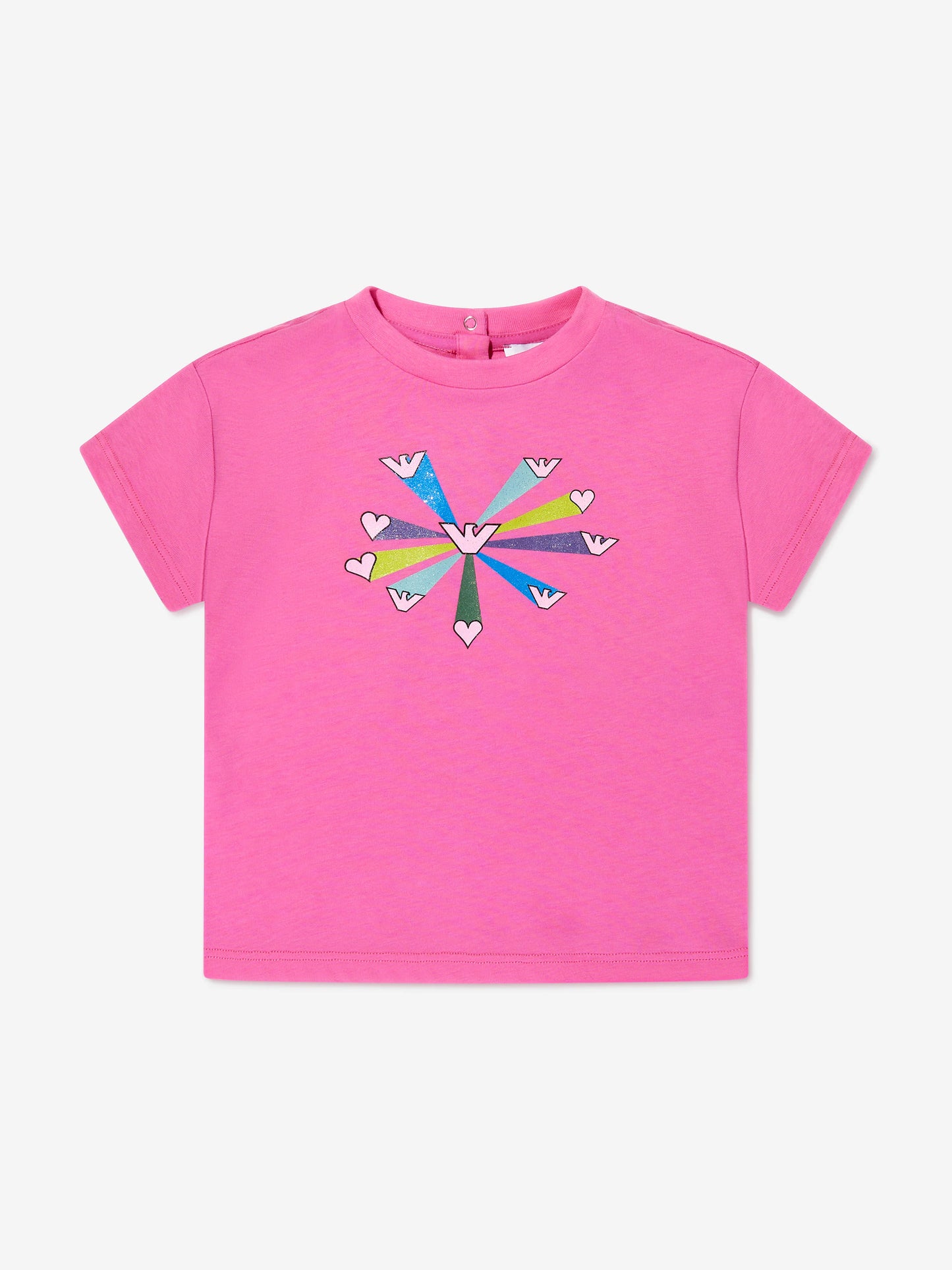 Emporio Armani Baby Girls Logo Print T-Shirt In Pink