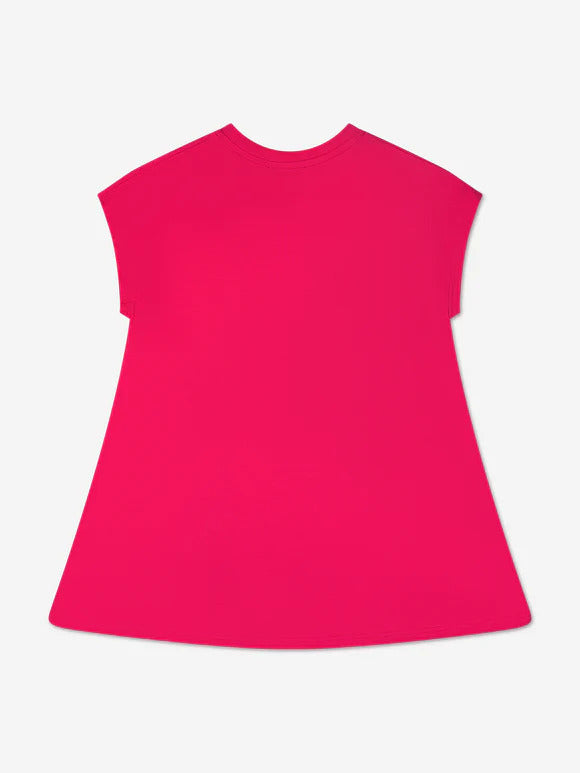 DKNY Girls Organic Cotton Logo Dress in Pink