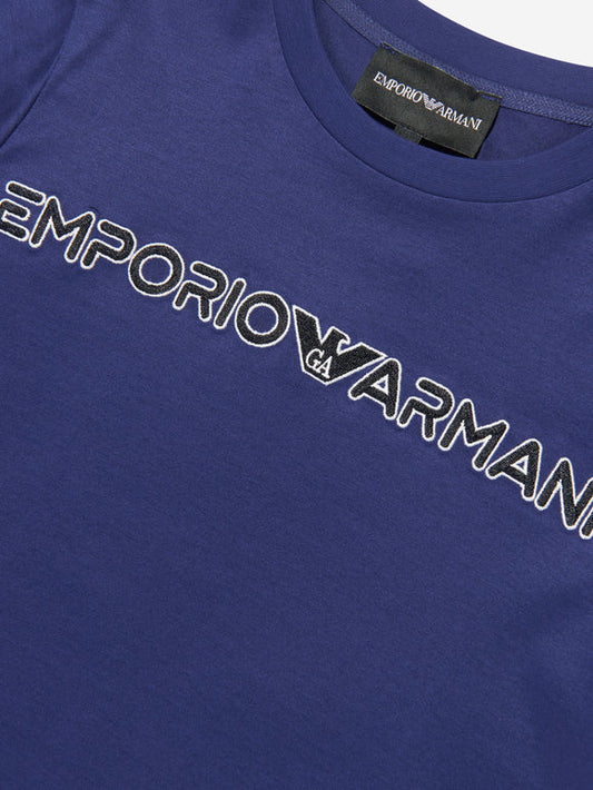 Emporio Armani Boys Branded T-Shirt In Blue