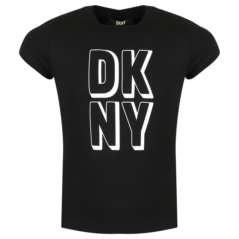 DKNY Black & White Large Chest Logo T Shirt