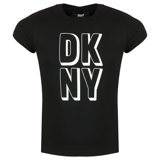 DKNY Black & White Large Chest Logo T Shirt