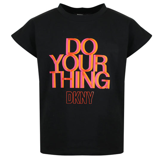 DKNY Black 'Do Your Thing' Logo T Shirt