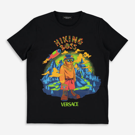 VERSACE Black Graphic Bear T Shirt