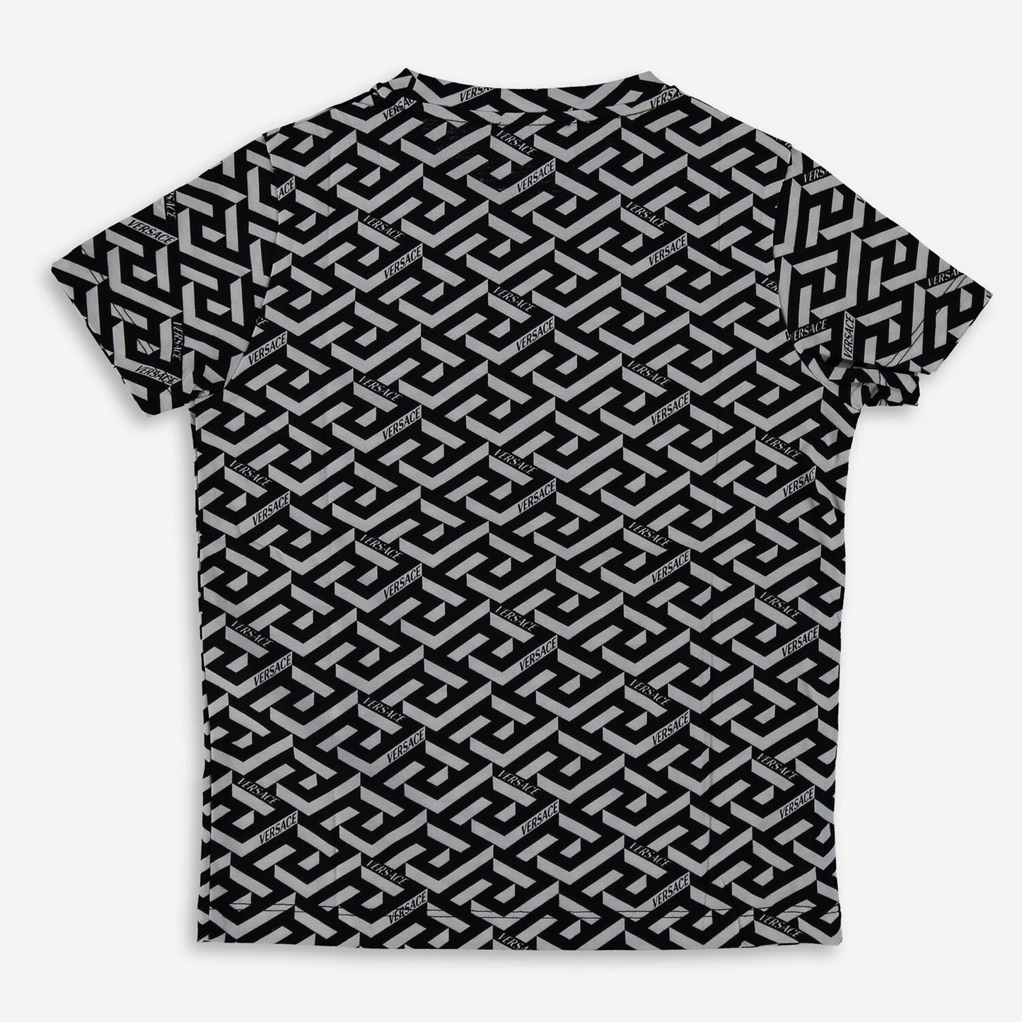 VERSACE Black & White Patterned T Shirt