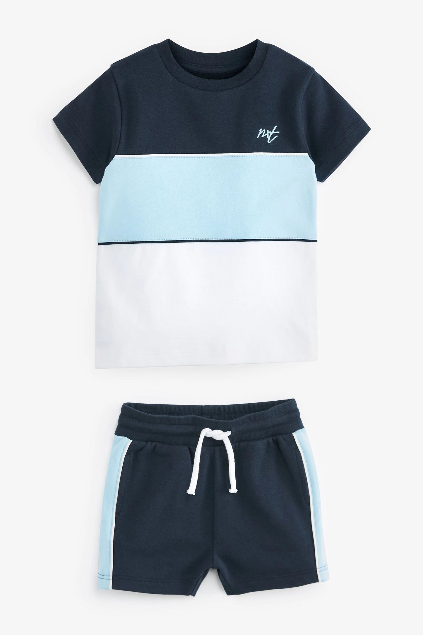 Next Colourblock T-Shirt and Shorts Set