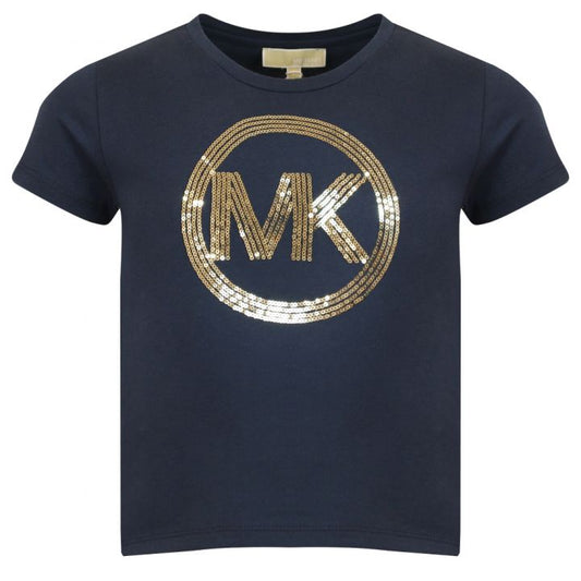 MK Navy Short Sleeve Sequin Logo T Shirt