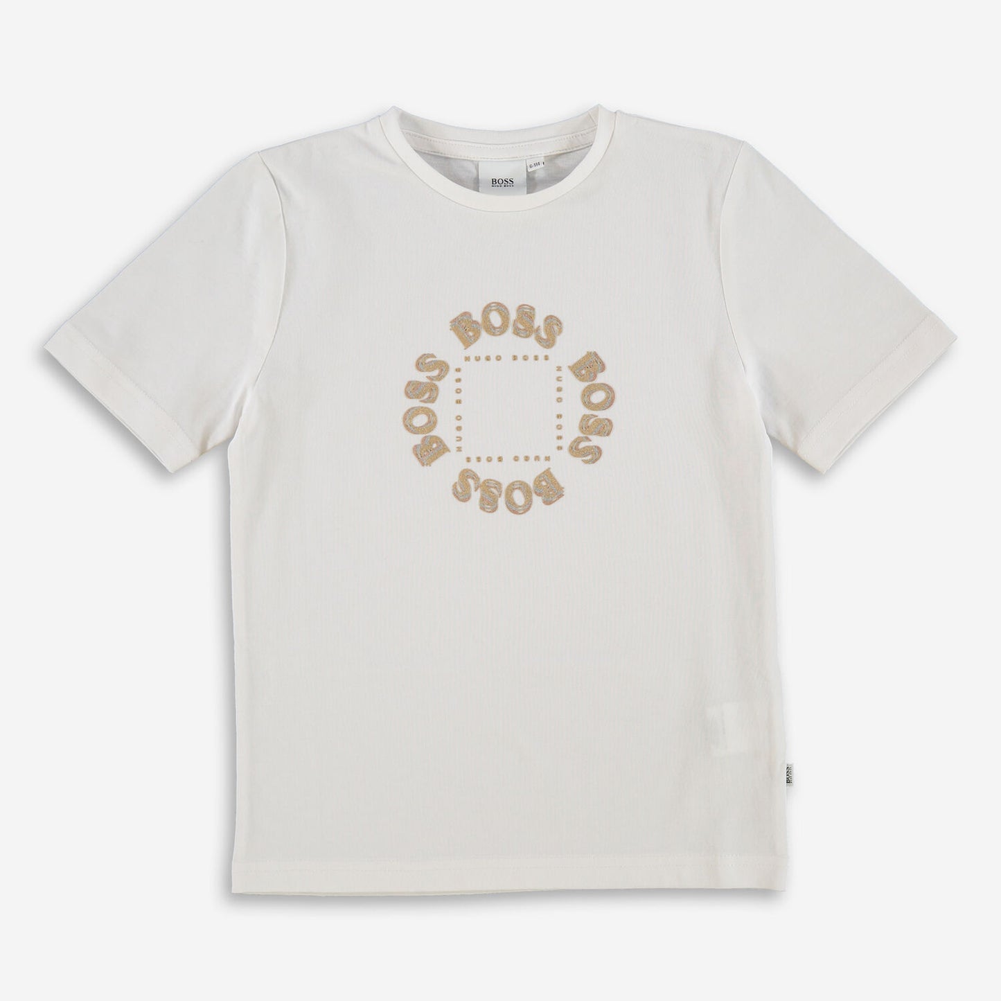 HUGO BOSS White Glitter Logo T Shirt