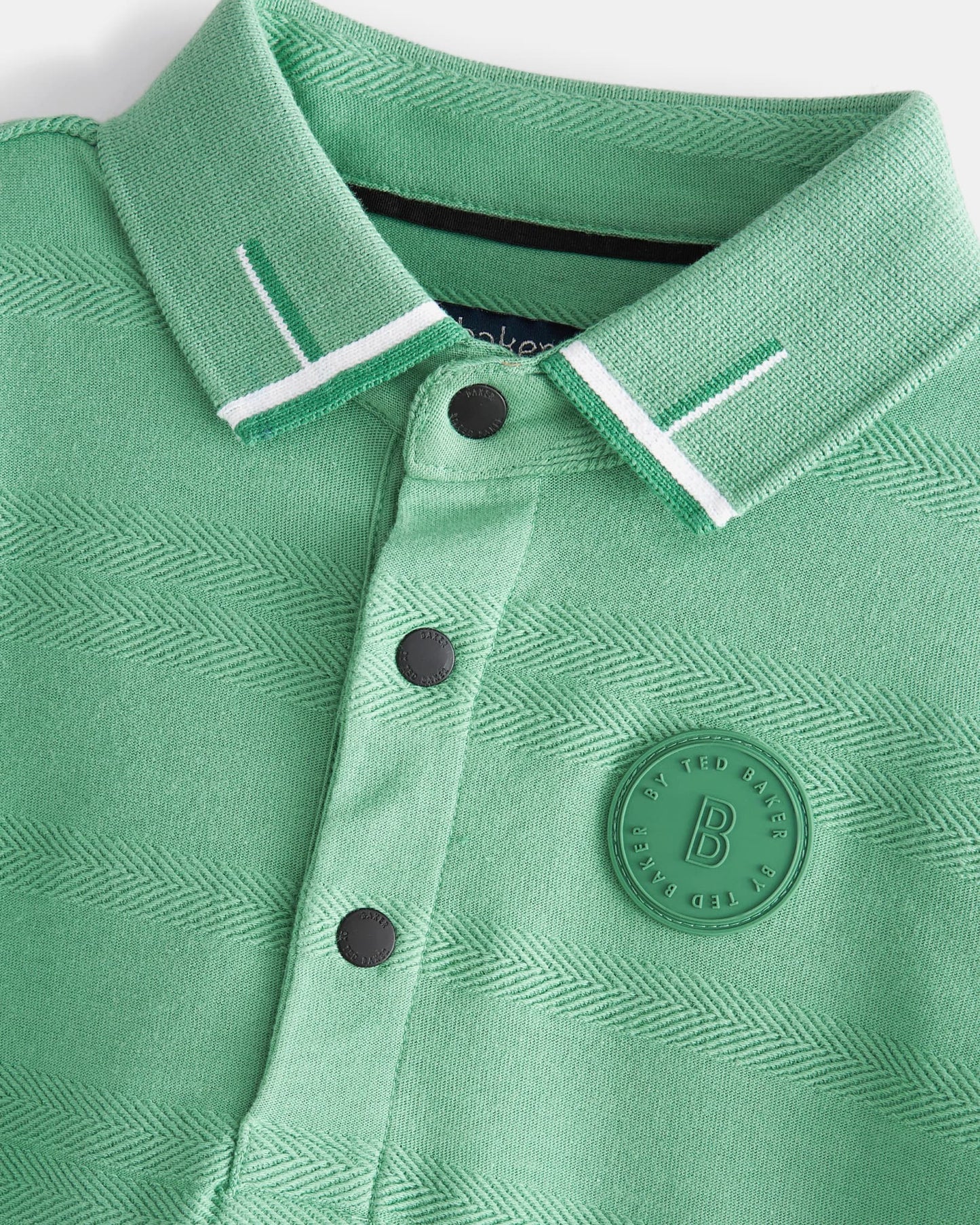 Ted Baker Green Textured Polo Shirt