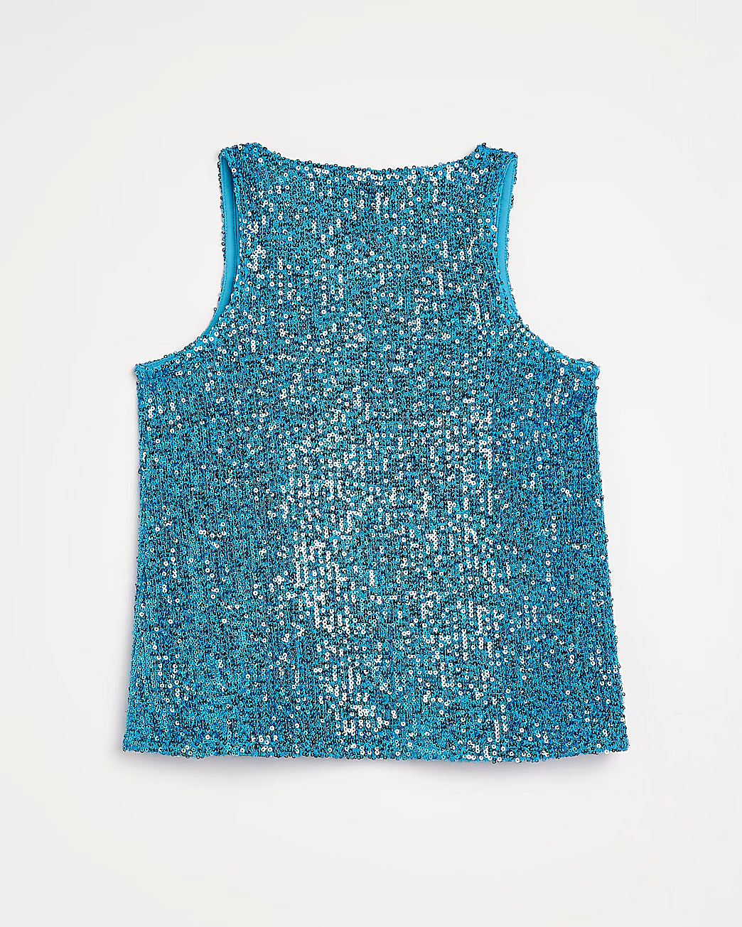 River Island Girls blue sequin cami top