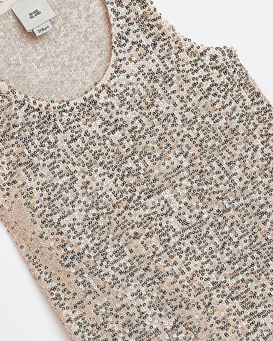 River Island Girls gold sequin cami top