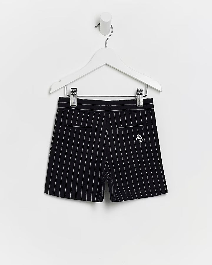 River Island Mini boys navy Maison Riviera stripe shorts